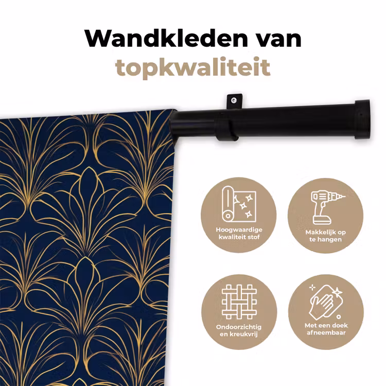 Wandkleed - Deco - Waaier - Blauw — 3