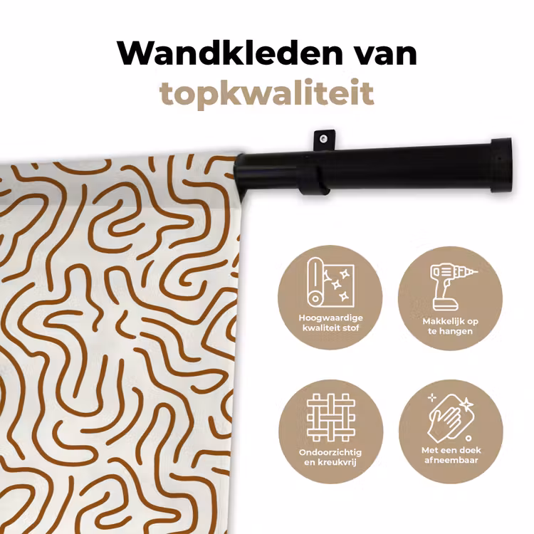Wandkleed - Minimalistisch - Patroon - Terracotta — 3