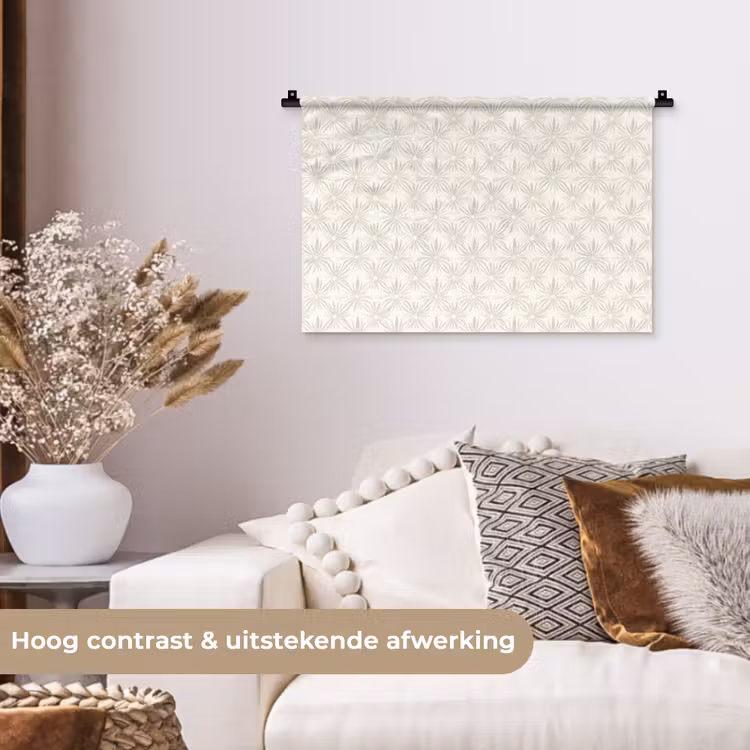 Wandkleed - Patroon - Bloemen - Beige — 4