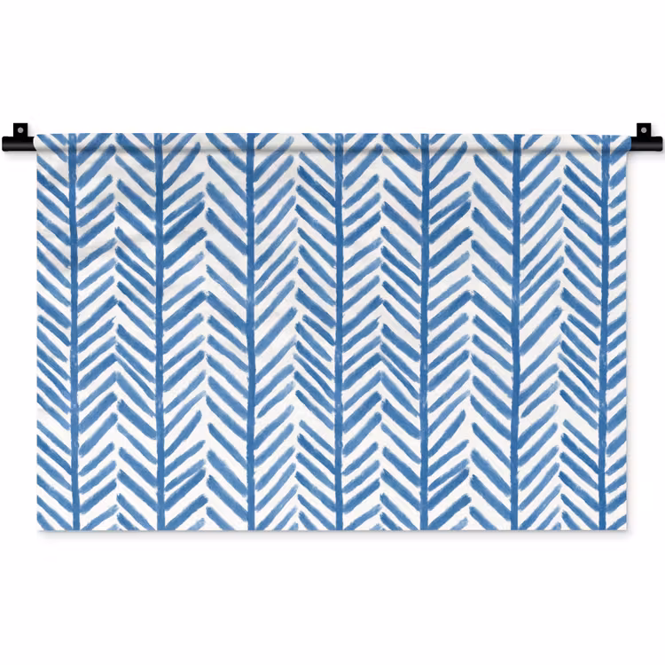 Wandkleed - Patroon - Streep - Blauw — 1
