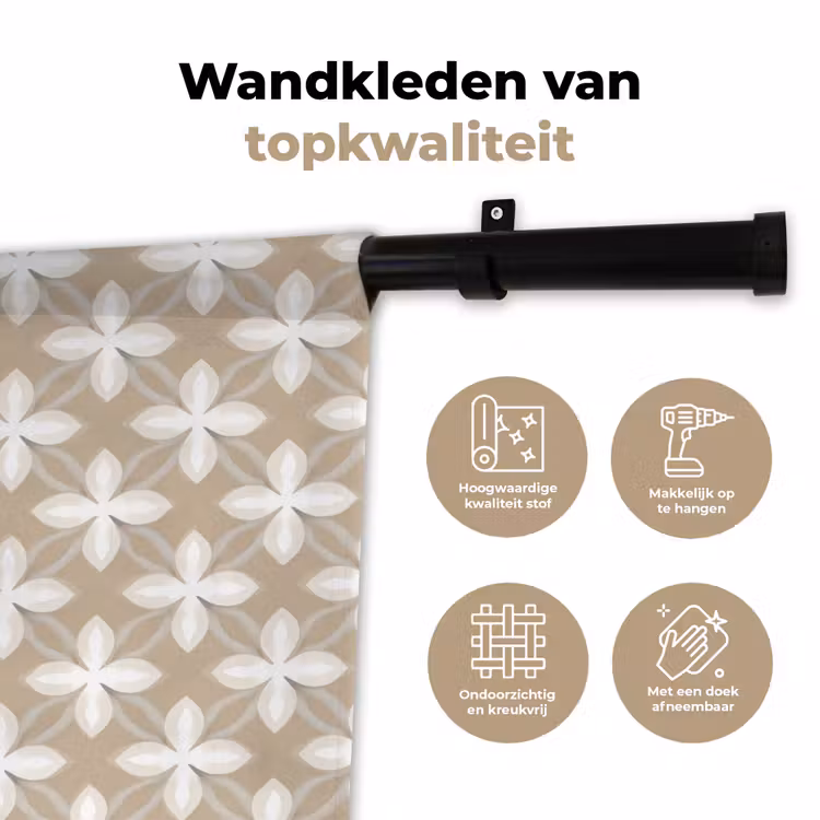 Wandkleed - Patroon - Symmetrisch - Beige — 3