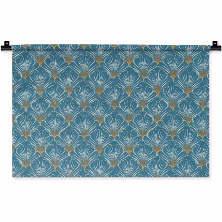 Wandkleed - Symmetrisch - Patroon - Blauw — 1