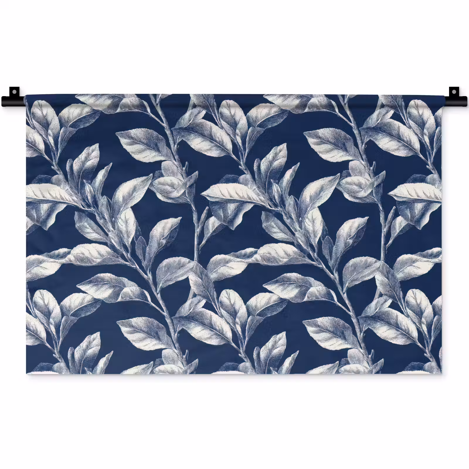 Wandkleed - Botanisch - Patroon - Blauw — 1