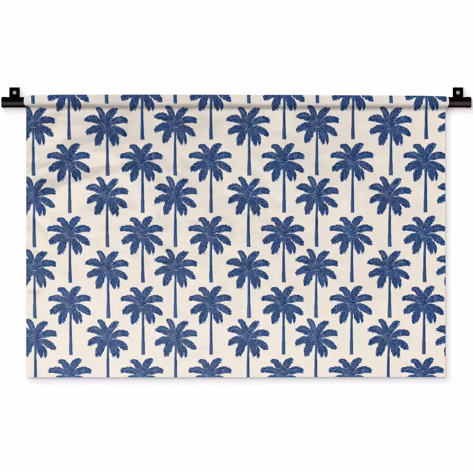 Wandkleed - Symmetrisch - Palm - Blauw — 1