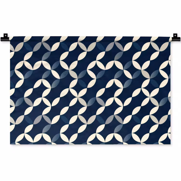 Wandkleed - Abstract - Patroon - Blauw — 1