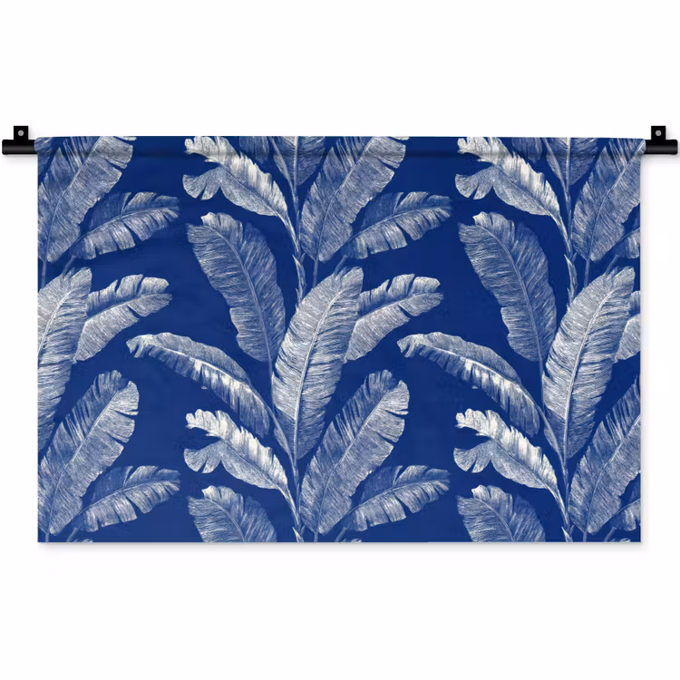 Wandkleed - Blad - Palm - Blauw — 1