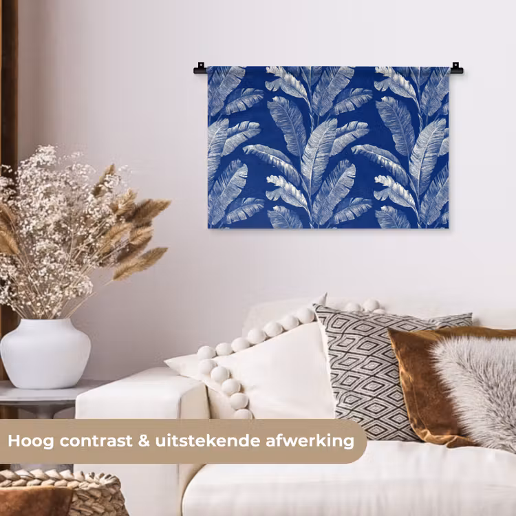 Wandkleed - Blad - Palm - Blauw — 4