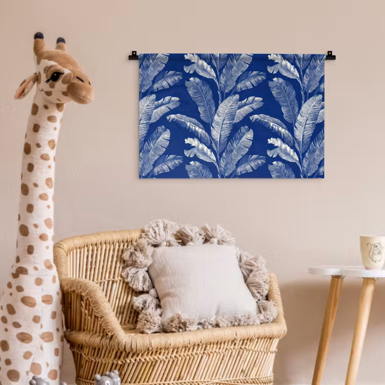 Wandkleed - Blad - Palm - Blauw — 5