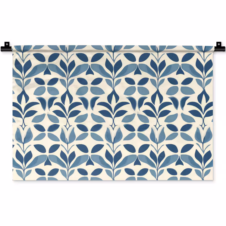 Wandkleed - Flora - Modern - Blauw — 1