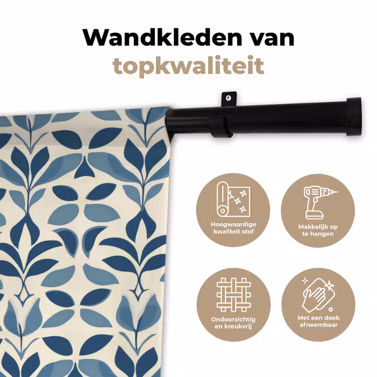 Wandkleed - Flora - Modern - Blauw — 3