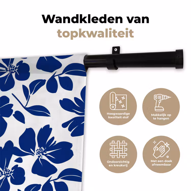 Wandkleed - Floraal - Modern - Blauw — 3