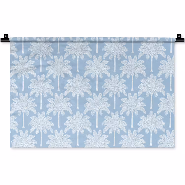 Wandkleed - Palmboom - Modern - Blauw — 1
