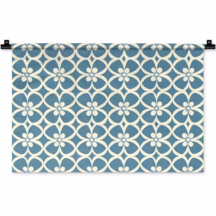 Wandkleed - Patroon - Symmetrisch - Blauw — 1