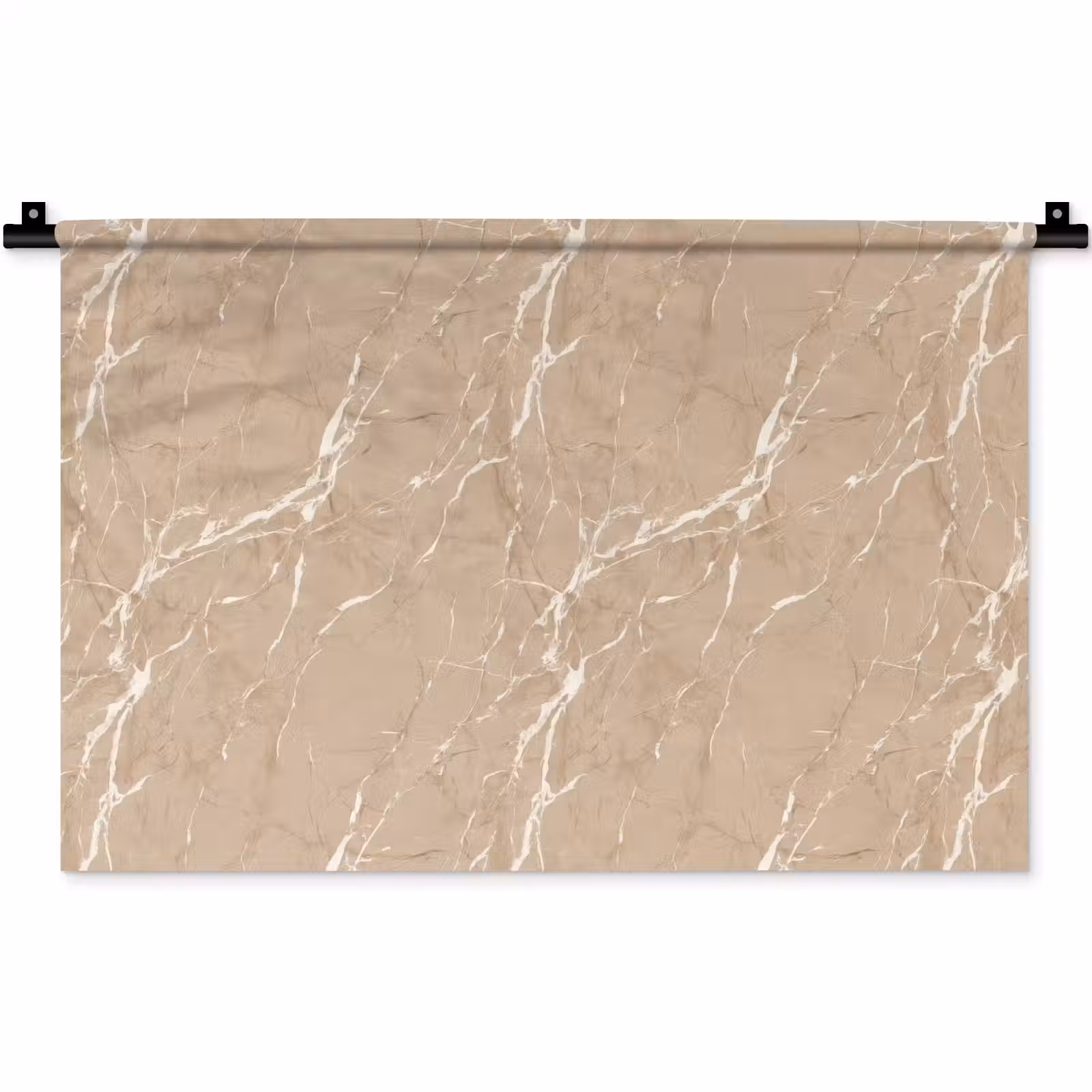 Wandkleed - Beige - Marmer - Organisch - Wit — 1
