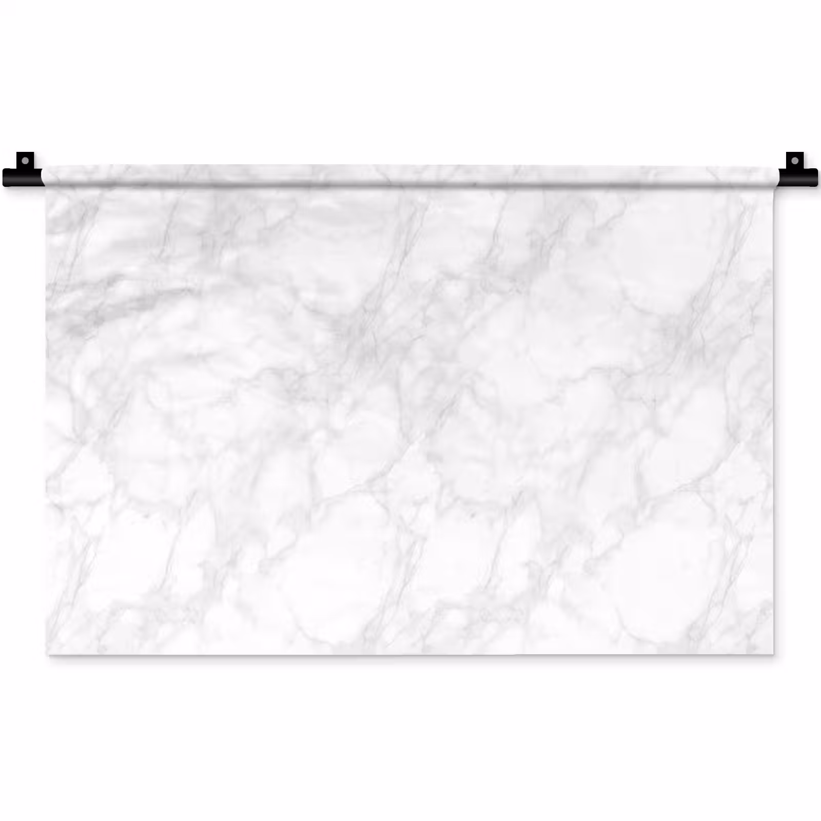 Wandkleed - Minimalistisch - Wit - Grijze aders — 1