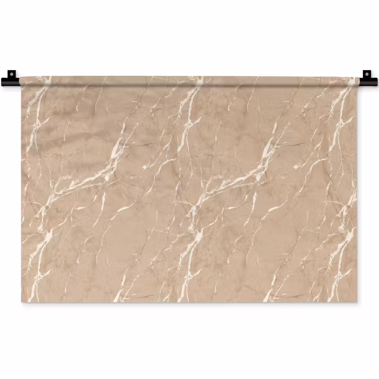 Wandkleed - Beige - Marmer - Organisch - Wit — 1