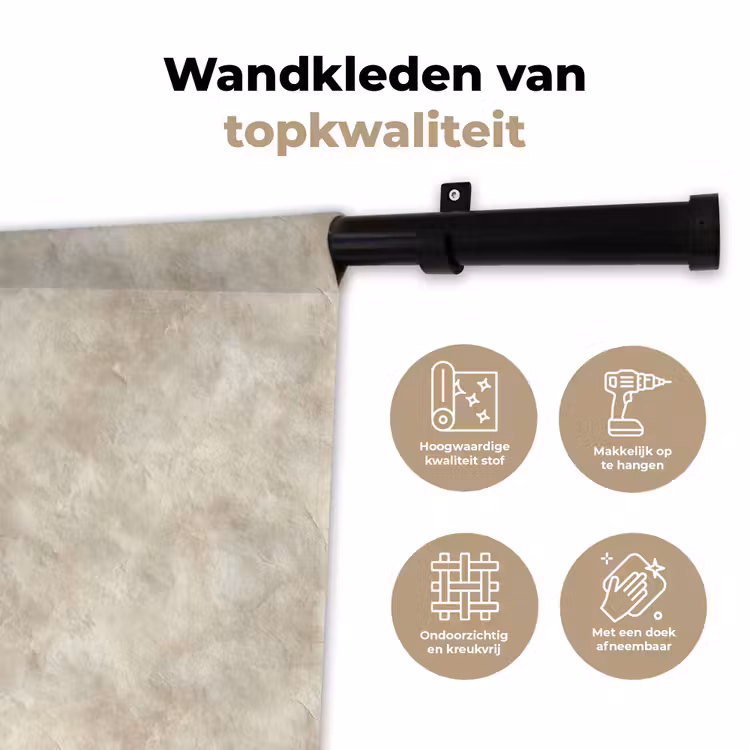 Wandkleed - Beige - Reliëfstructuur - Natuursteen — 3