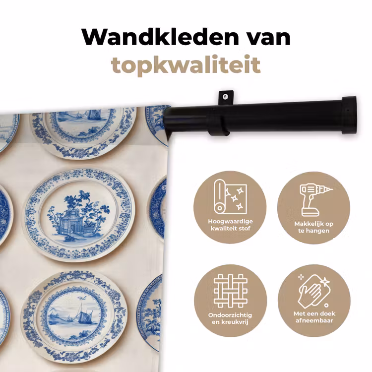 Wandkleed - Borden - Bomen - Planten - Blauw — 3