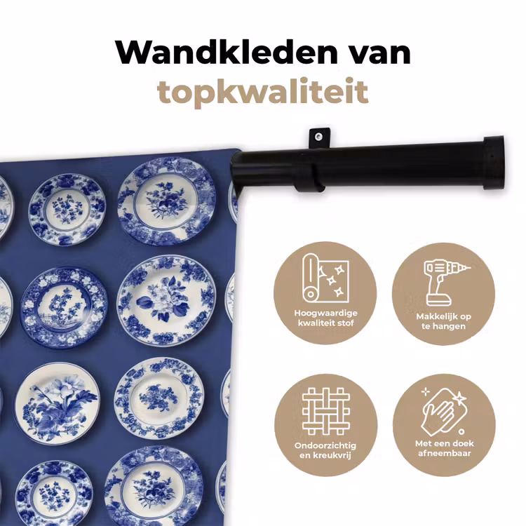 Wandkleed - Borden - Floraal - Blauw — 3