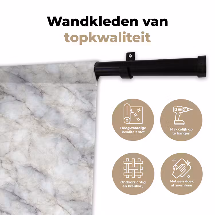 Wandkleed - Grijs - Marmer - Gedetailleerd — 3