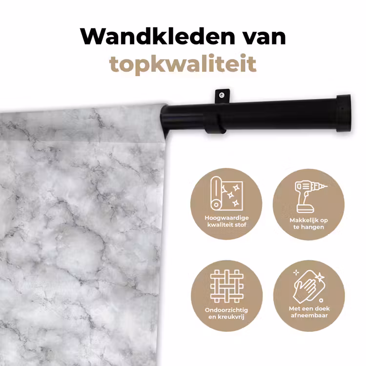 Wandkleed - Grijs - Marmer - Klassiek - Aders — 3