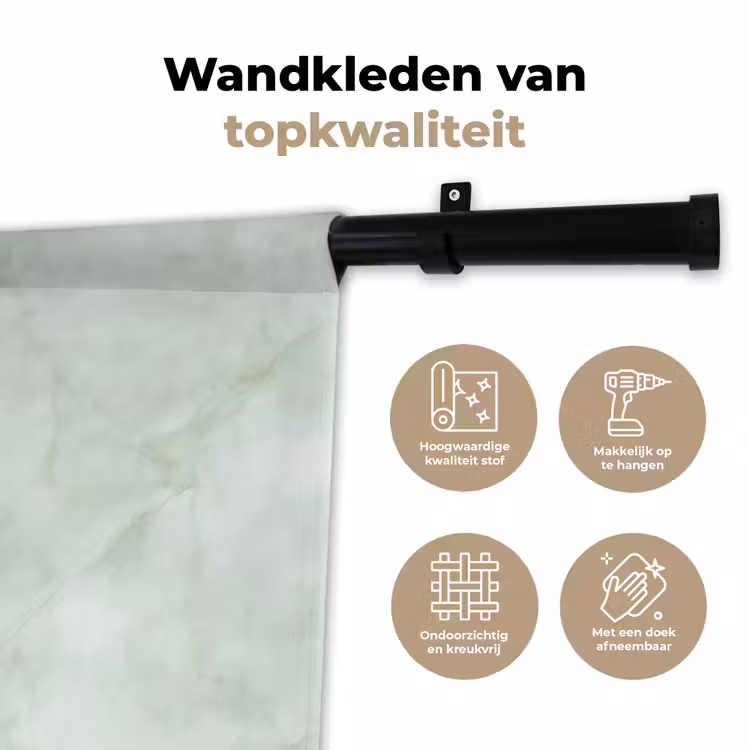 Wandkleed - Groen - Marmer - Vloeiende aders — 3