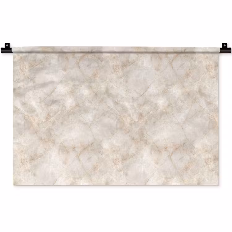 Wandkleed - Lichtbeige - Goudbruine Nerven - Marmer — 1