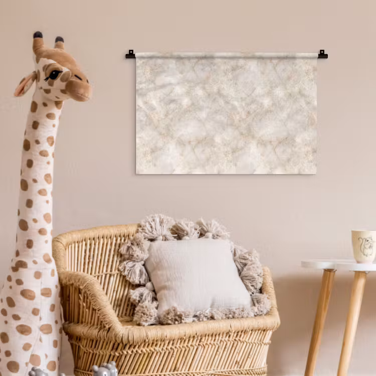 Wandkleed - Lichtbeige - Goudbruine Nerven - Marmer — 5