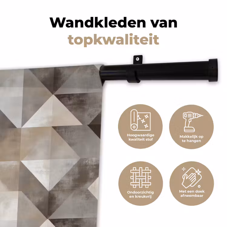 Wandkleed - Geometrisch - Motief - Aardetinten — 3