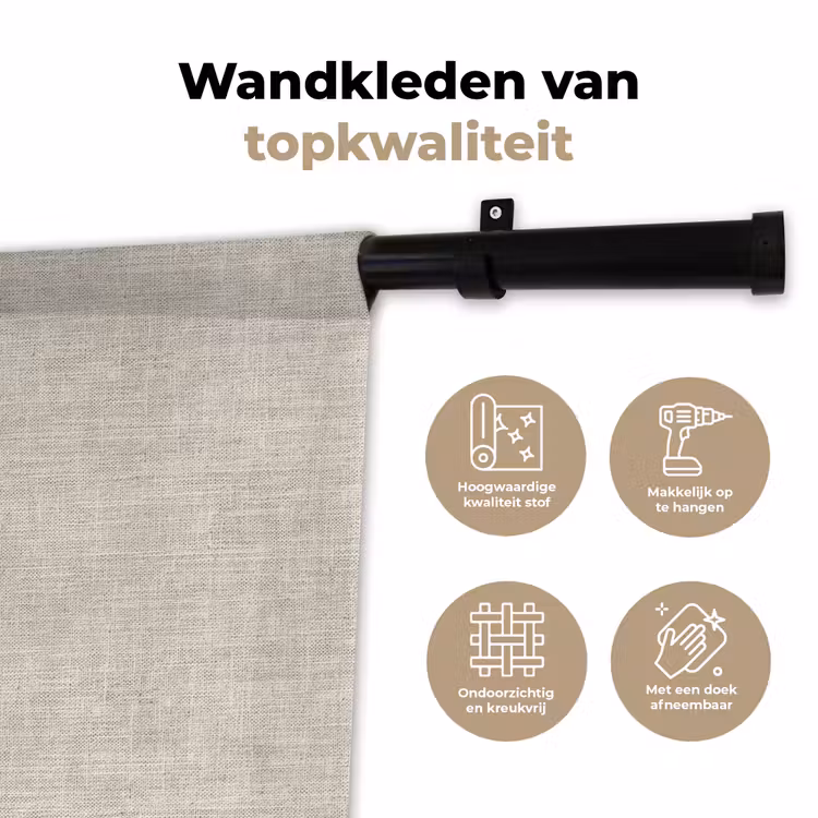 Wandkleed - Linnen - Textuur - Beige — 3