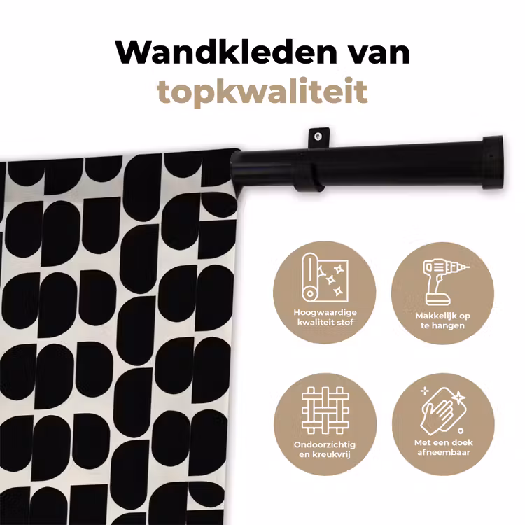 Wandkleed - Modern - Patroon - Zwart — 3