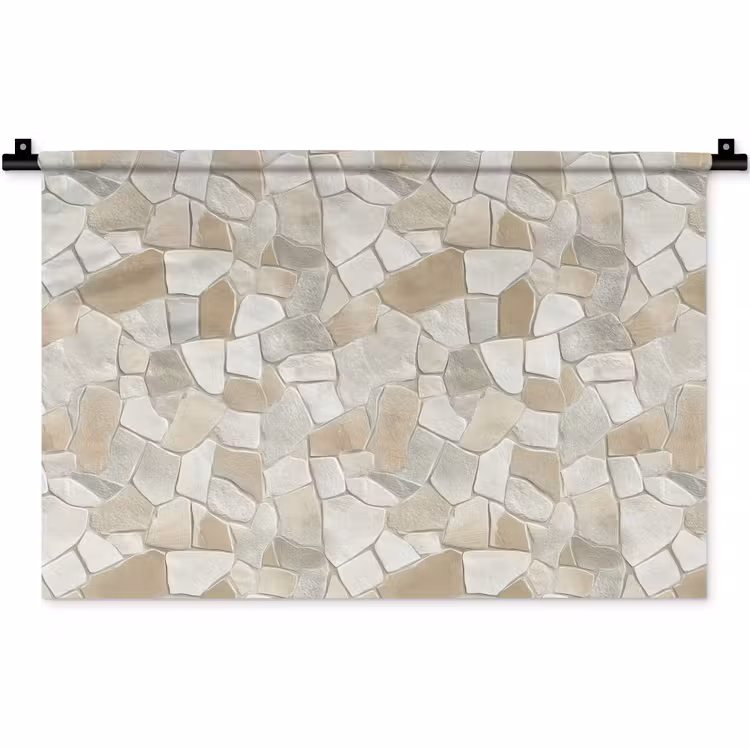 Wandkleed - Mozaïek - Stenen - Beige — 1