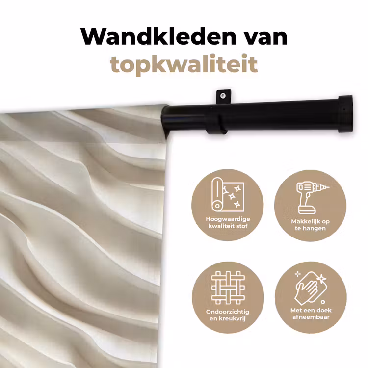 Wandkleed - Diagonaal - Golven - Crème — 3
