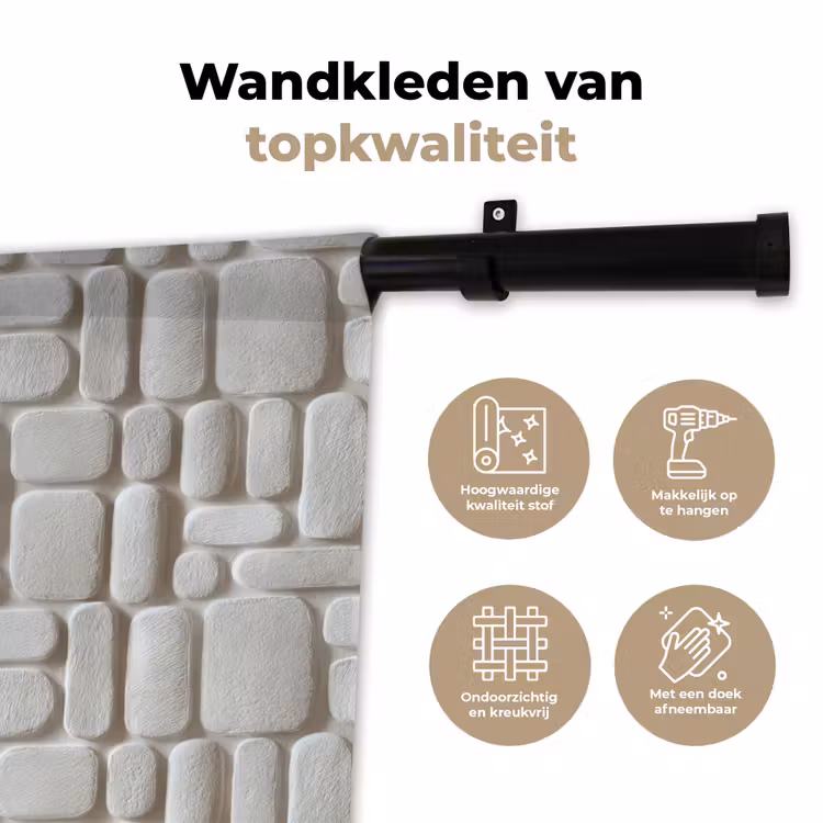 Wandkleed - Reliëf - Structuur - Wit — 3