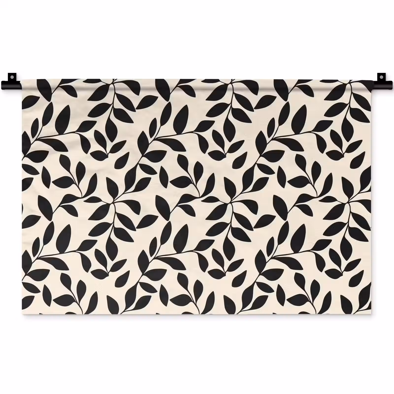 Wandkleed - Elegant - Patroon - Zwart - Beige — 1