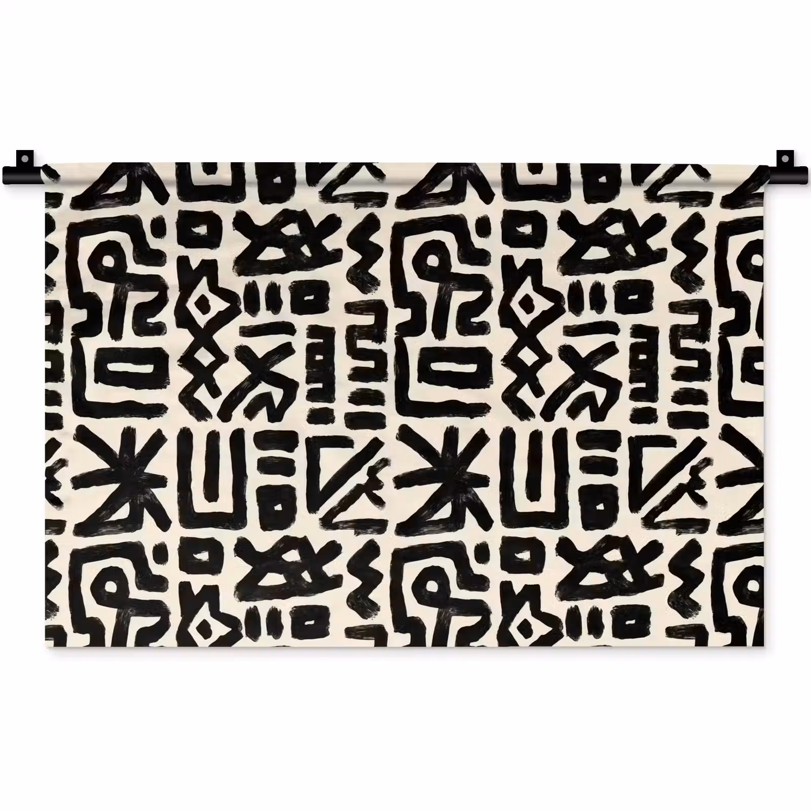 Wandkleed - Geometrisch - Figuren - Zwart — 1