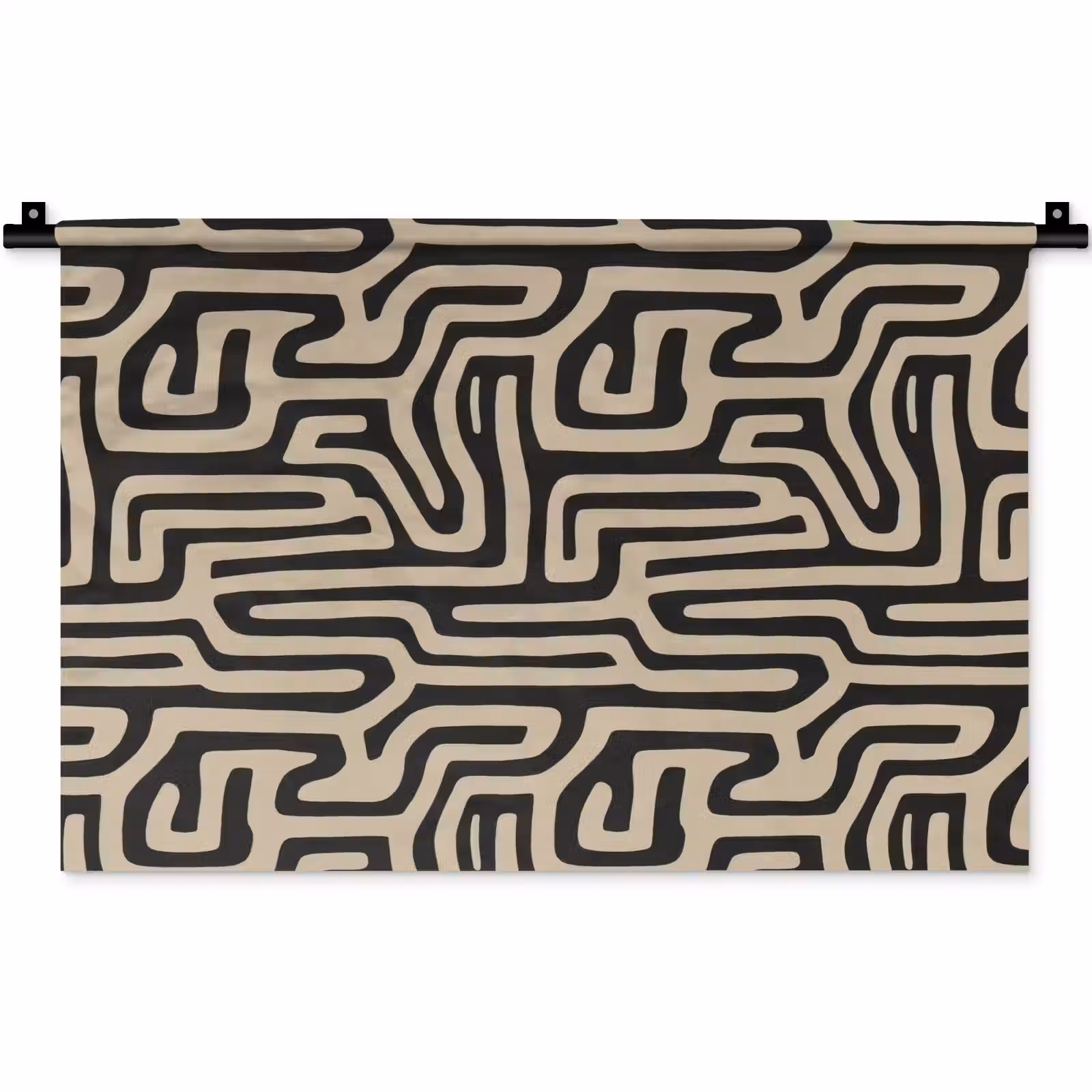 Wandkleed - Grafisch - Lijnen - Zwart — 1