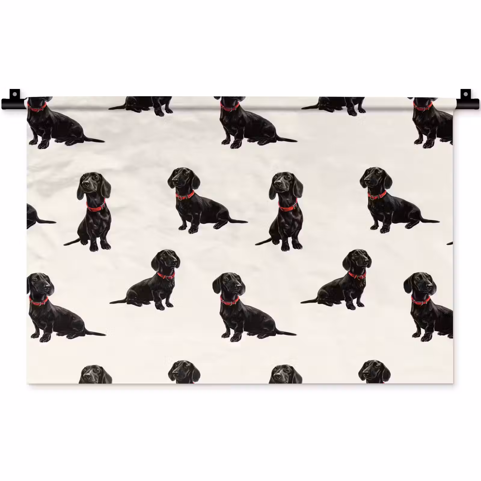 Wandkleed - Hond - Patroon - Zwart — 1