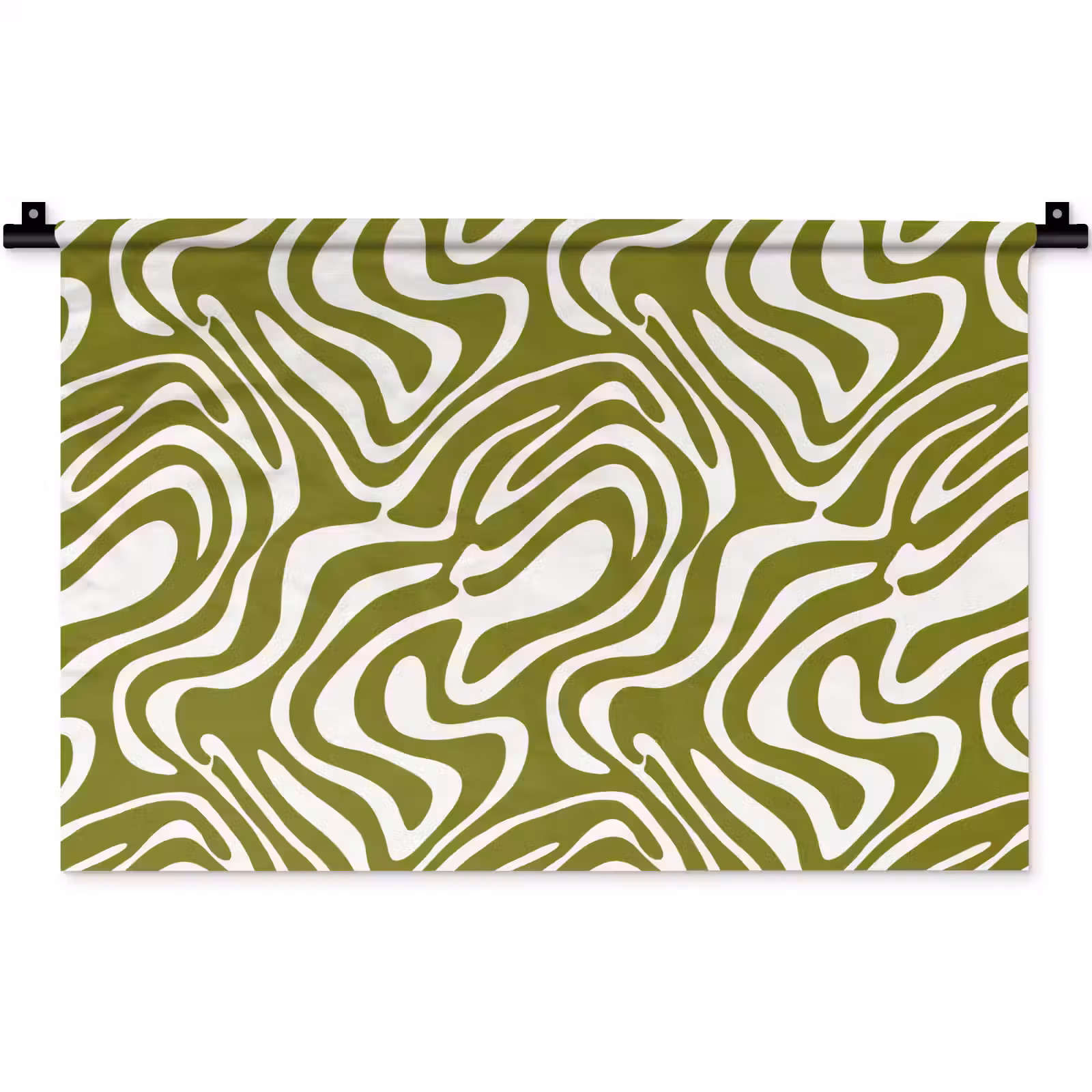 Wandkleed - Lijnpatroon - Groen - Organisch — 1