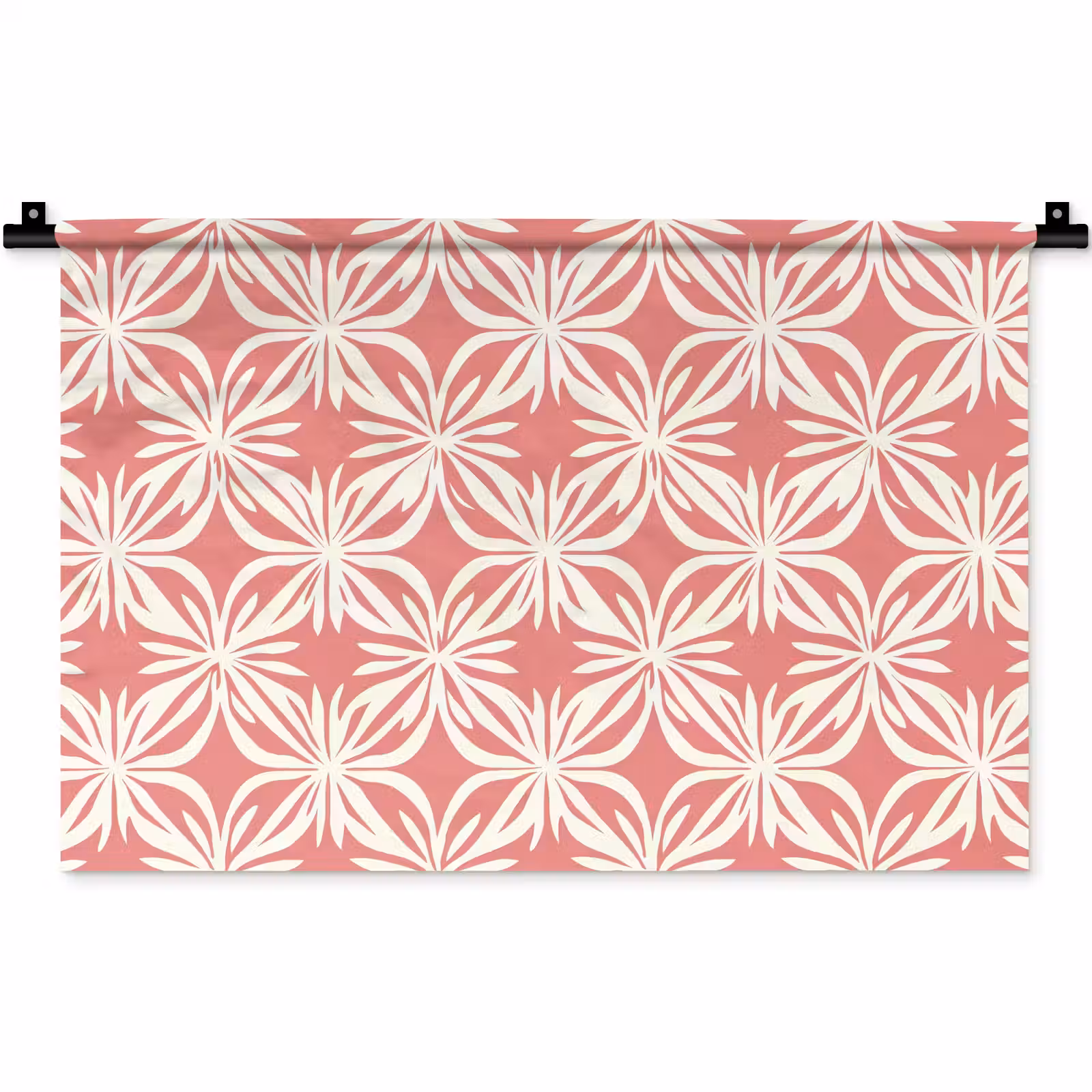 Wandkleed - Roze - Bloemenmotief - Wit - Modern — 1