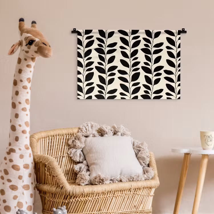 Wandkleed - Botanisch - Dessin - Zwart - Beige — 5