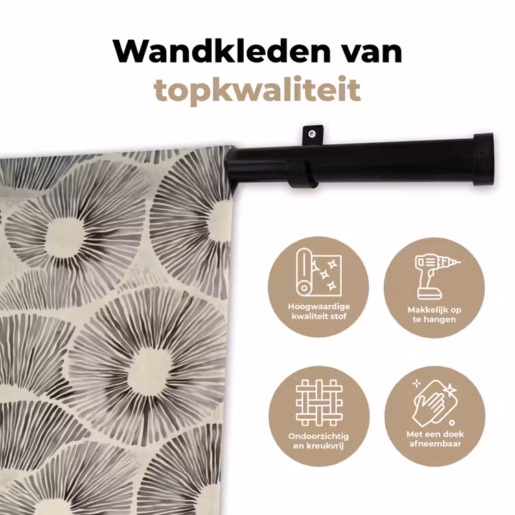 Wandkleed - Cirkels - Patroon - Zwart — 3
