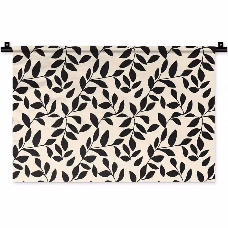 Wandkleed - Elegant - Patroon - Zwart - Beige — 1