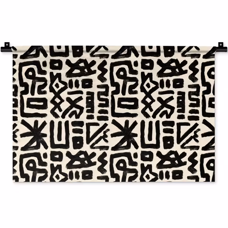 Wandkleed - Geometrisch - Figuren - Zwart — 1