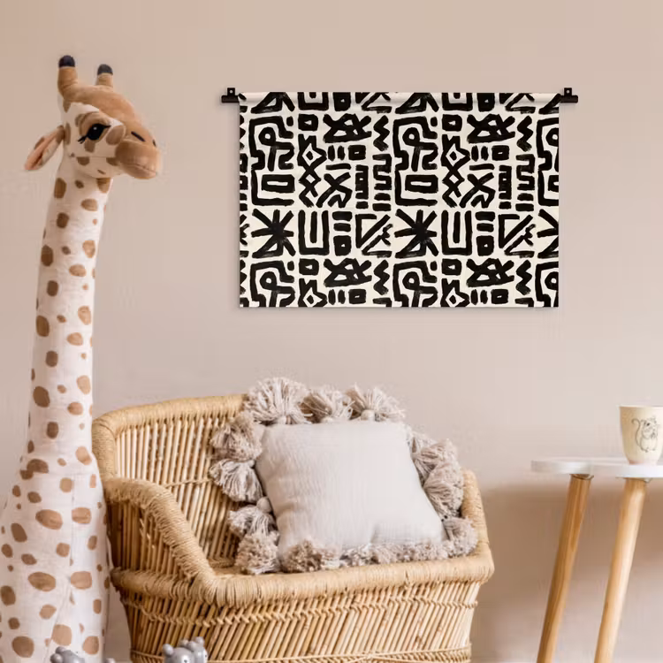 Wandkleed - Geometrisch - Figuren - Zwart — 5