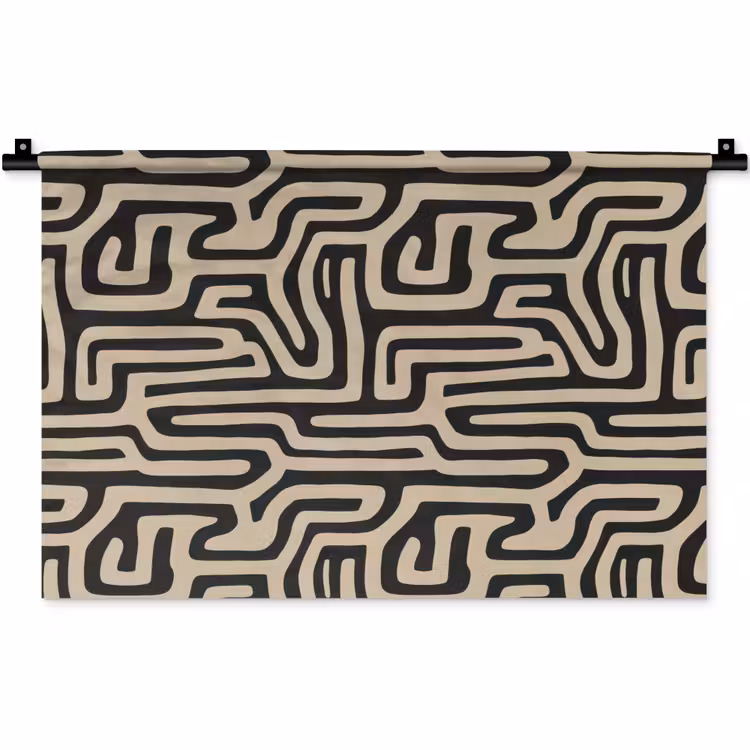 Wandkleed - Grafisch - Lijnen - Zwart — 1