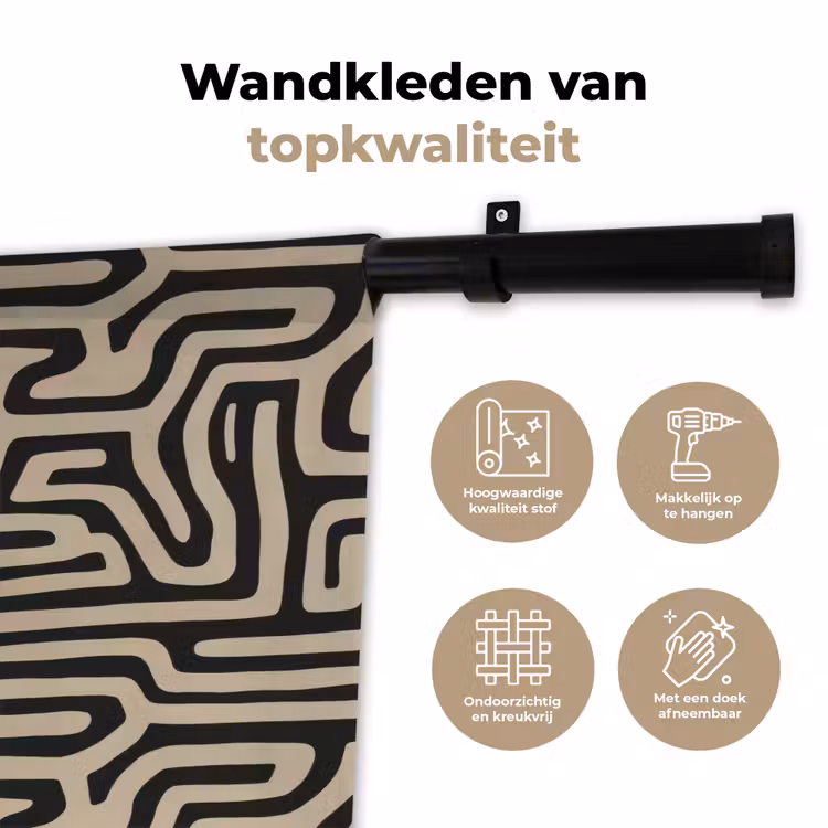 Wandkleed - Grafisch - Lijnen - Zwart — 3