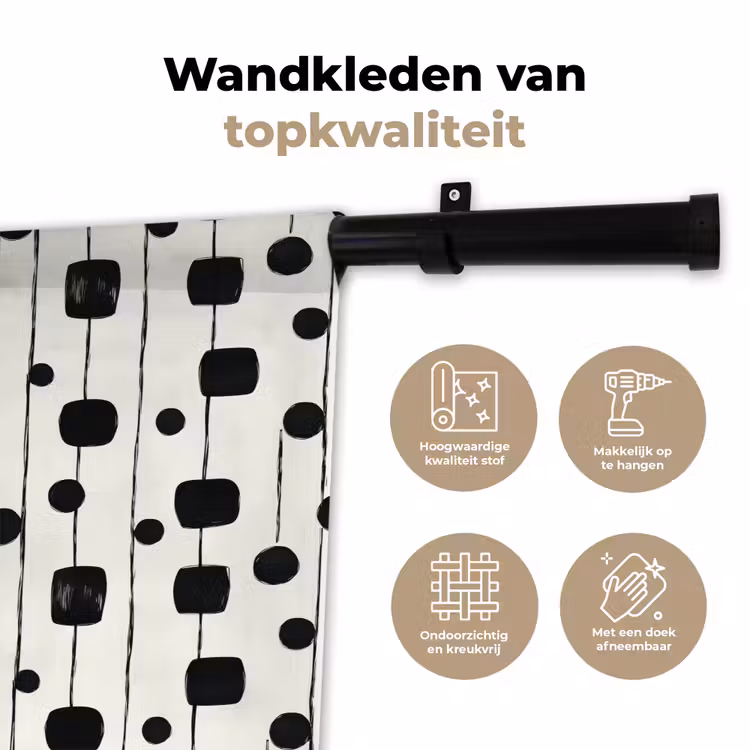 Wandkleed - Grafisch - Modern - Zwart — 3