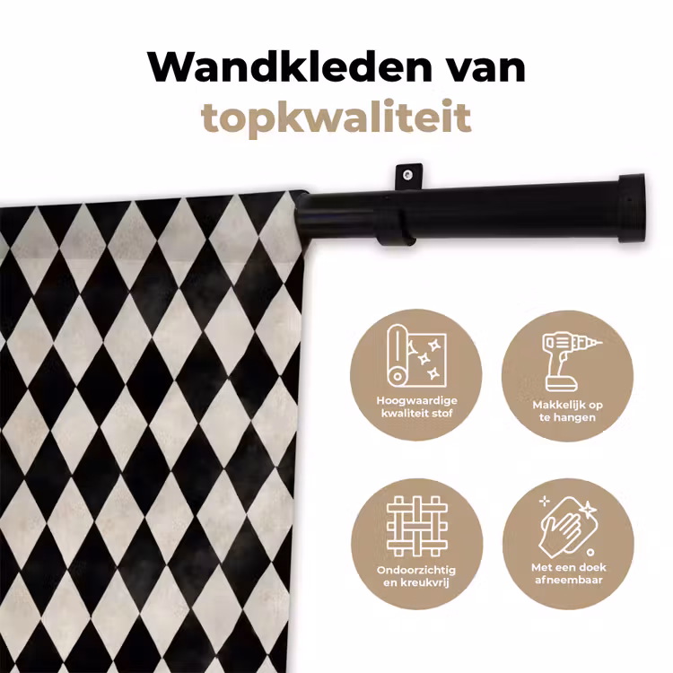 Wandkleed - Klassiek - Patroon - Zwart — 3