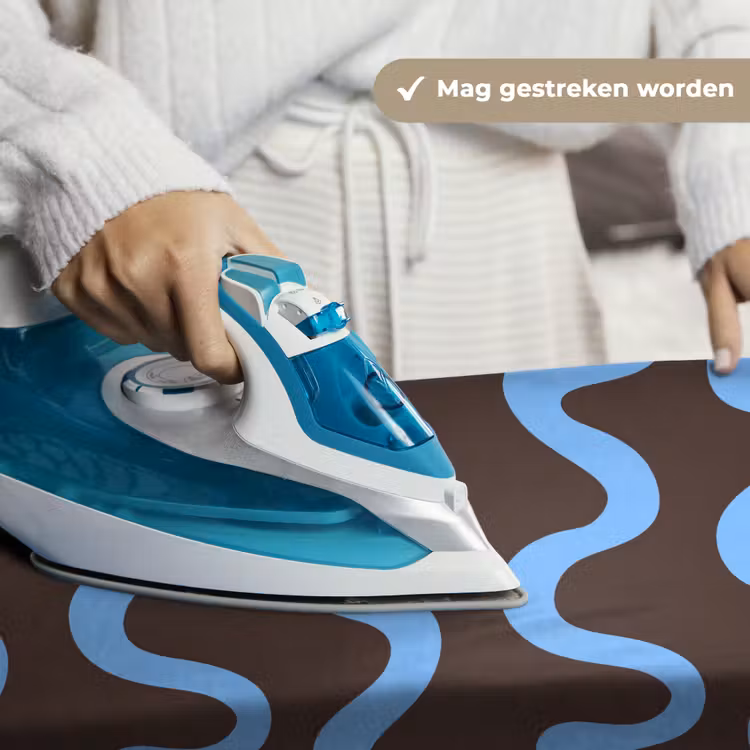 Wandkleed - Kronkelende lijnen - Blauw - Bruin - Minimalistisch — 6